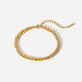 Minimalist INS Beaded Bracelet Adjustable Custom Logo Bracelet 18k Gold Stainless Steel Tarnish Free Beaded Bracelet for Women