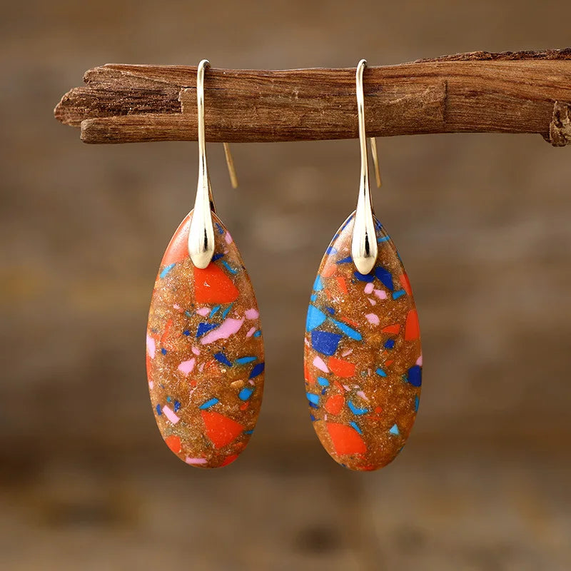 Colorful Bohemian Stone Drop Unique Niche  Design Trendy Vintage Pendant Religious Niche Color Fashionable Vintage for Party