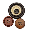 Eco-friendly Natural Wooden Buttons for Cloth 4 Horn Round Wood Button Thin Edge Shirt Buttons 15mm Factory Wholesale