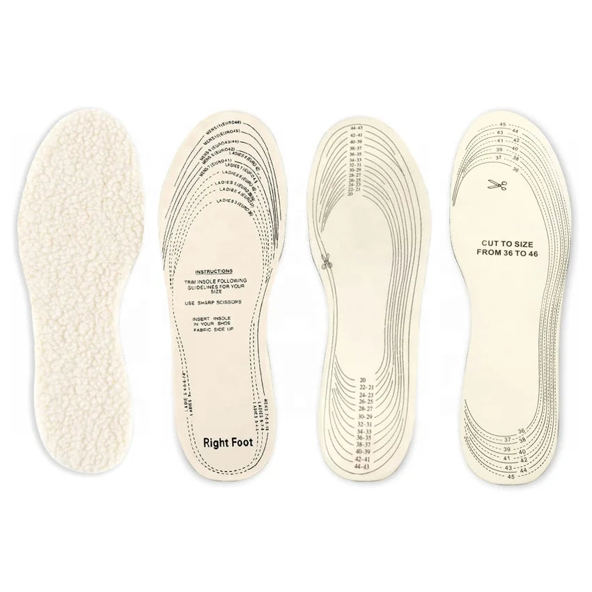 Winter Warm Wool Insoles Comfort Thermal Shoe Pads Inserts Thickened Heated Insoles for Snow Boots HA00301