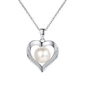 Factory Wholesale 925 Sterling Silver Heart Wrapped Pearl Pendant Moissanite With Diamonds Senior Fine Wedding Necklace