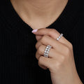 GR60 2025 Cz Eternity Ring Pave 3mm Cubic Zirconia Engagement Band 925 Sterling Silver Round Cut Cubic Zircon Ring for Women