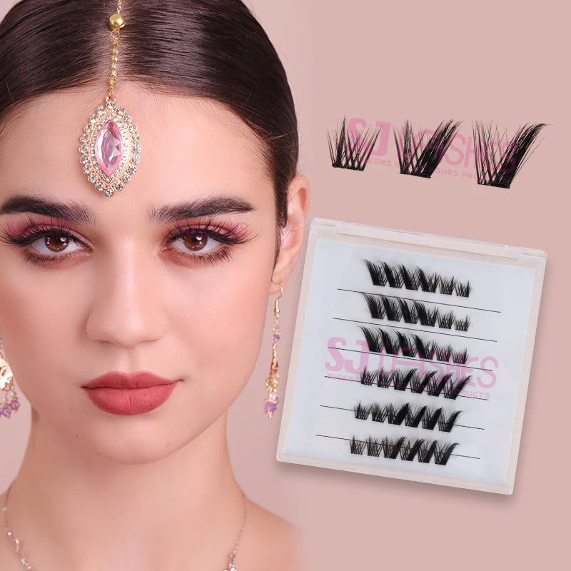 Foxy Eye Press on Lashes No Glue Cluster Lashes DIY with Eyelash Box Custom