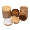 100 120 150 200 250g Empty Plastic Cream Jar Matte Gold Body Scrub Pots Face Cream Cosmetic PET Plastic Container False Wood Lid