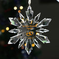 Custom Designed Personalized logo Crystal Glass Snowflake Ornament for Christmas Gift Holiday Decoration