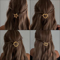 New Arrival Luxury Temperament Star Heart Hairpin Geometric Irregular Circular Casual Fashion Hair Clip for Women