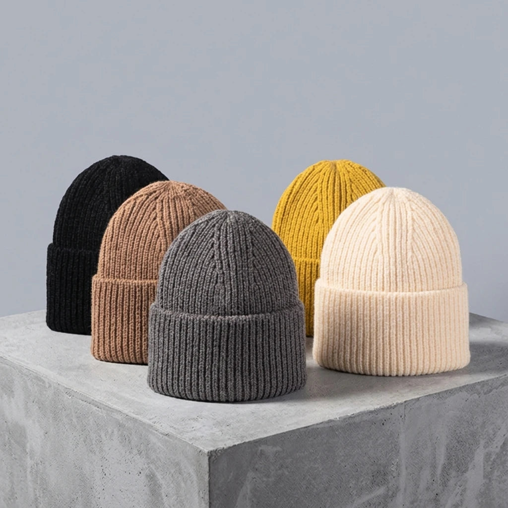 Custom-Beanie Street Wear Acrylic High Quality Knitted Hats Manufacturers Solid Color Warm Winter Hiking Beanies