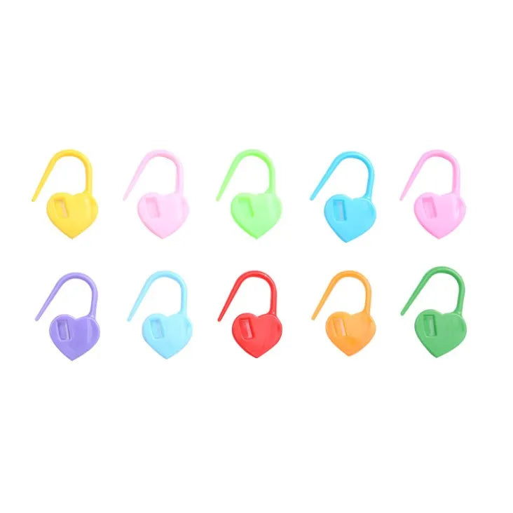 1000pcs/bag Mix Color U-shaped Heart Plastic Needle Clip Environmental Friendly Knitting Crochet Locking Stitch Counter Markers