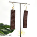 Bohemian Personality Long Wood Drop Earring Hawaiian Geometric Handmade Wooden Earrings
