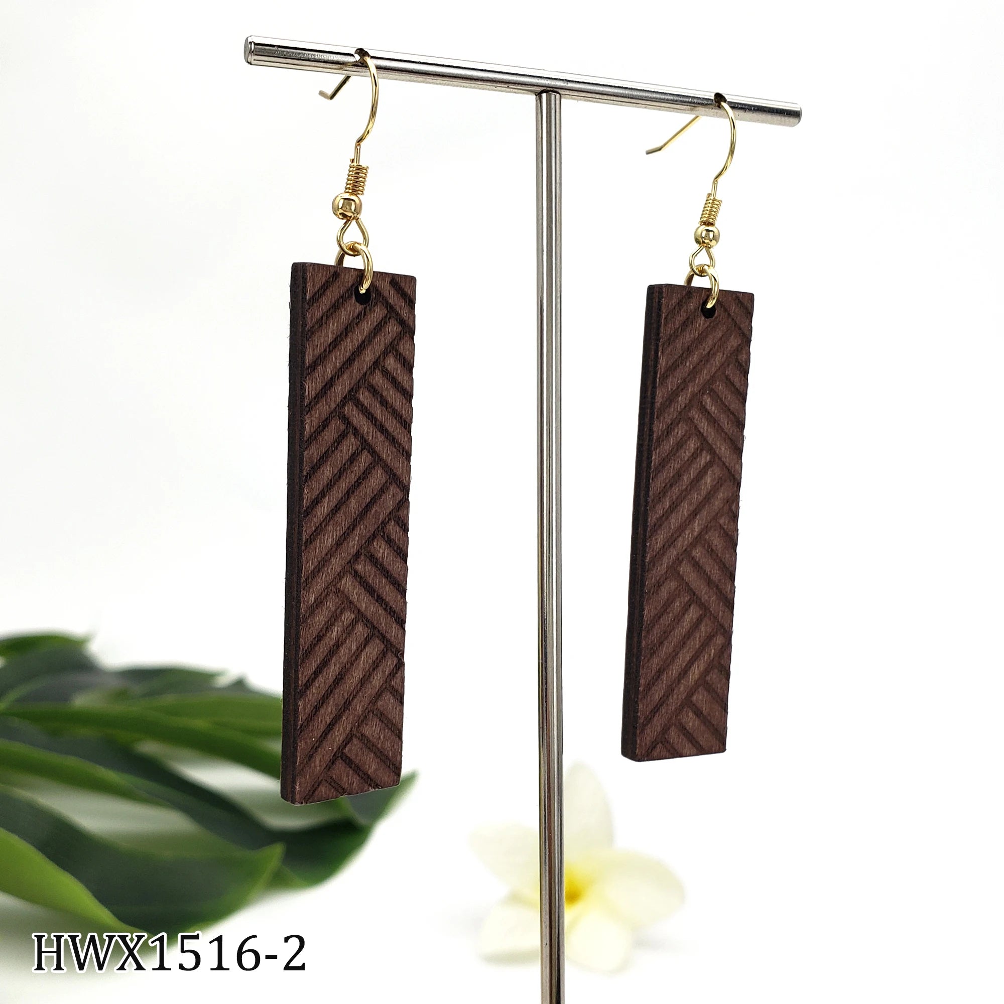 Bohemian Personality Long Wood Drop Earring Hawaiian Geometric Handmade Wooden Earrings