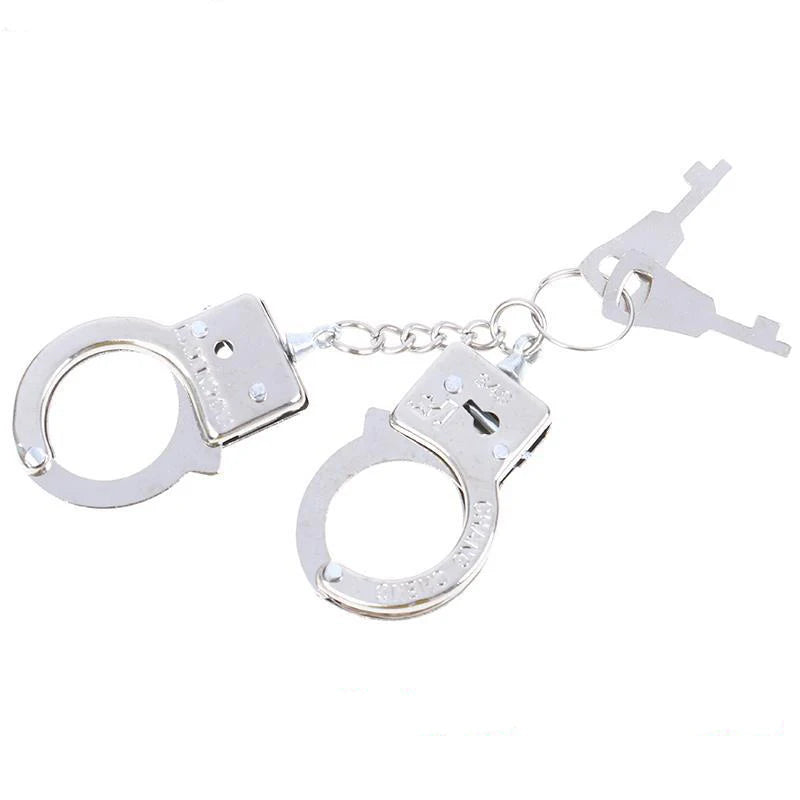 Mini Sliver Alloy Key Holder Simulation Handcuffs Model Key Chain for Men Best Gift Funny Accessories Metal Keychain