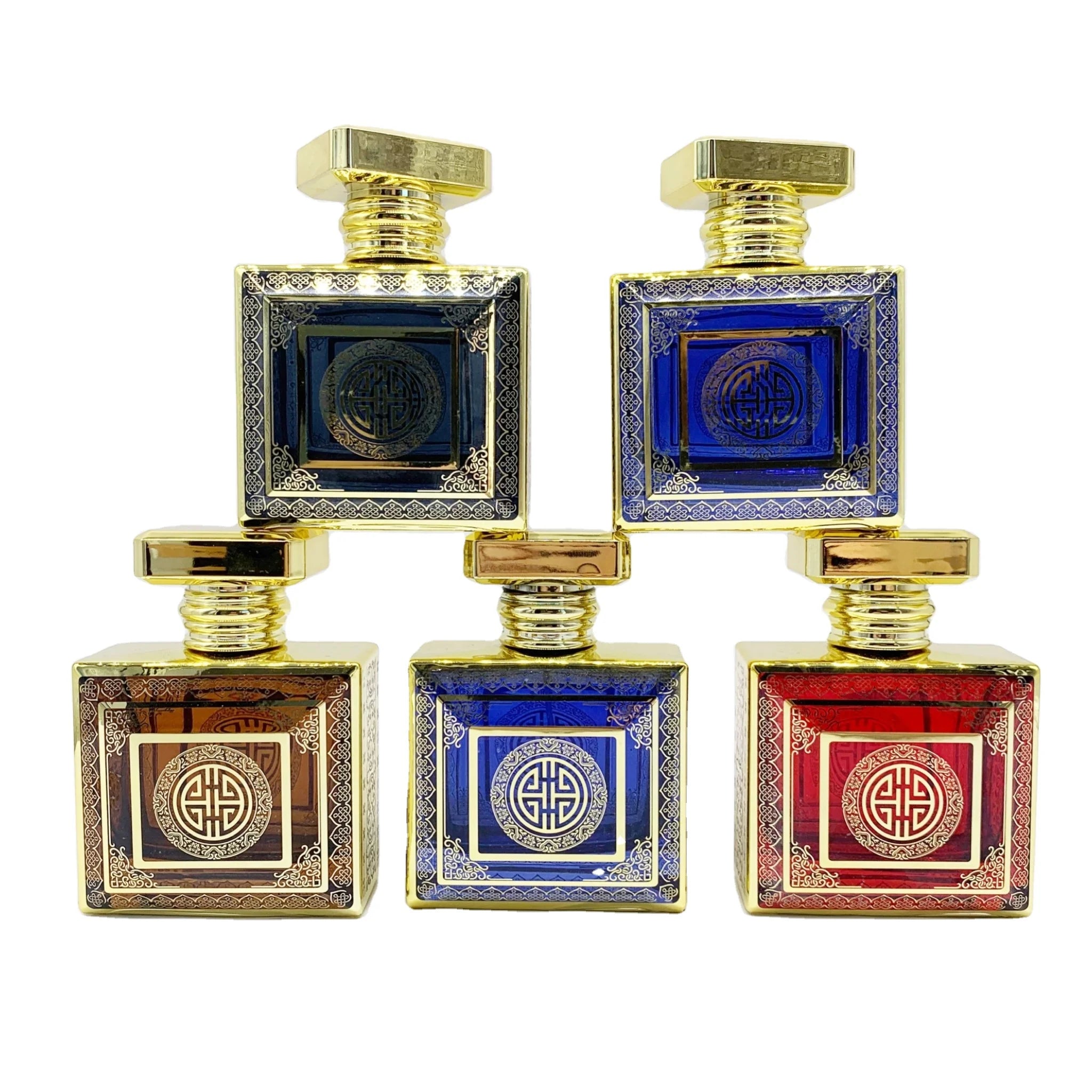 80ML High Grade Electroplated Glass Perfume Bottle with Screw Cap