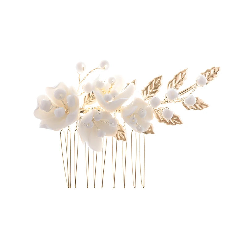 Promotion Fashion Ceramics Flower Bridal Hair Accessories Beauty Bride Hair Combs