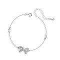 OAHLAN Fashion Jewelry Bow Cubic Zirconia 925 Sterling Silver Adjustable Bracelets for Wife Women Girls Mom Anniversary Gift