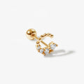 LOZRUNVE Ball Back Cartilage Threaded Gold Piercing Earring Jewelry Sterling Silver 925