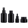 Hot Sell Cosmetic Glass Glass Jars and Bottles Empty Matte Black Glass Jars and Bottles for Lotion and Serum Skincare Packing