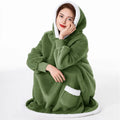 Factory Ultra Soft Plush Fuzzy Warm Throw Hooded Blanket With Sleeves Fleece Cozy Giant Wearable Polyester Winter Blanket Hoodie
