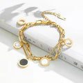 2022 Europe Stainless Steel Roman Numeral Bracelets Women Stylish Crystal Bracelet