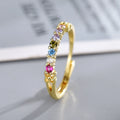 Trendy 18k Gold Filled Gemstone Open Ring Colorful Iced Out Zircon Cz Butterfly Finger Rings Fashion Jewelry Hot Sale