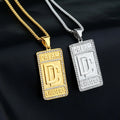 European and American Hip Hop HIPHOP Jewelry Titanium Steel Gold-plated Diamond Pendant Necklace