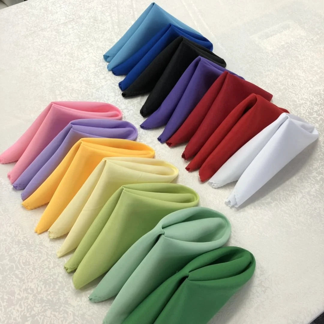 Hot Selling 100% Polyester Dinner Napkins  Wedding Cloth Dinner Napkins for Party Wedding Banquet Events