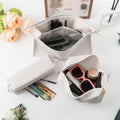 Hot Selling Large Capacity Portable Makeup Bag Waterproof PU with Customized Logo Simple Design Zipper Closure Fashion Style
