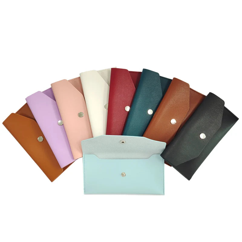 Women's PU Leather Long Wallet Waterproof Simple Cash Purse with Money Clips Ready to Ship for Ladies