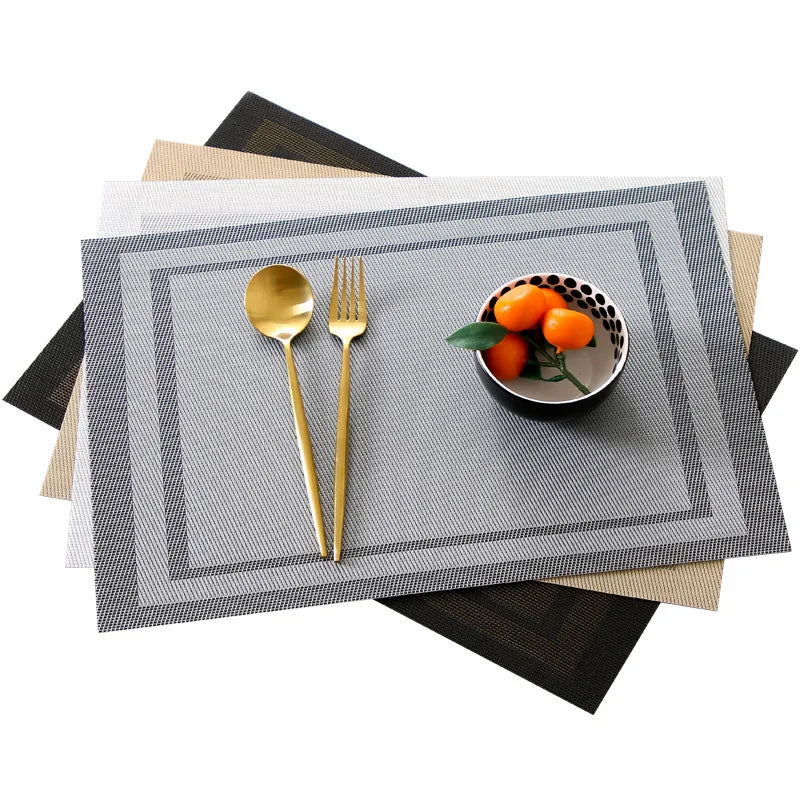 Plate Mat Dining Table Mat Mats & Pads PVC Plastic Rectangle CLASSIC Sustainablestocked Plastic Placemat Green