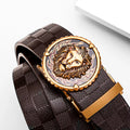 Luxury  Men's Automatic Buckle Belt Top Layer Genuine  Leather  Belt for Man Italian Leather Belts