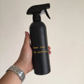 17 oz Matte Black HDPE Trigger Spray Bottle 500 ml Refillable Round Plastic Cleaner Container for Shampoo and Lotion
