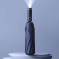Lightweight Luxury Automatic Open & Close Folding Umbrella Compact 180Â° Rotation with Built-In Light for Travel