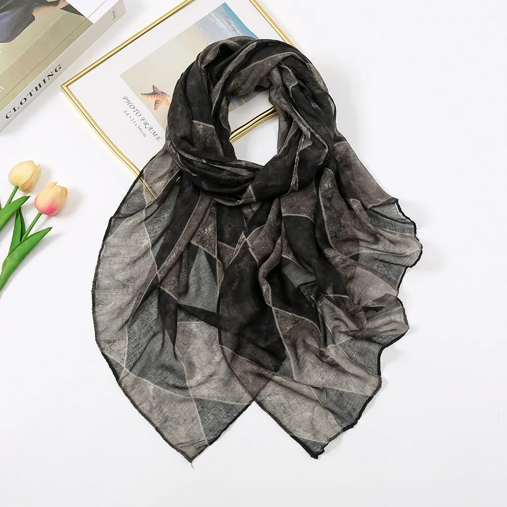 HZW-23057 Women Lady Scarf Head Wraps Ethnic Scarves Spring Summer Turban Shawls Veil Muslim Hijab