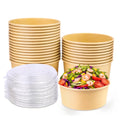Wholesale Disposable Rectangular Paper Bowl Paper 32oz Noodle Paper Bowl With Lid Household Lunch Box Picnic Salad