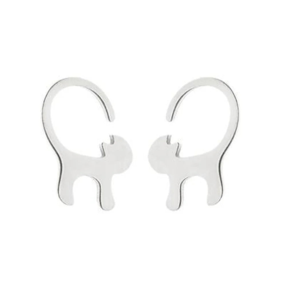 Tiny Cat Charm Stainless Steel Stud Earrings Jewelry Earring Wholesaler China Manufacturer Supplier