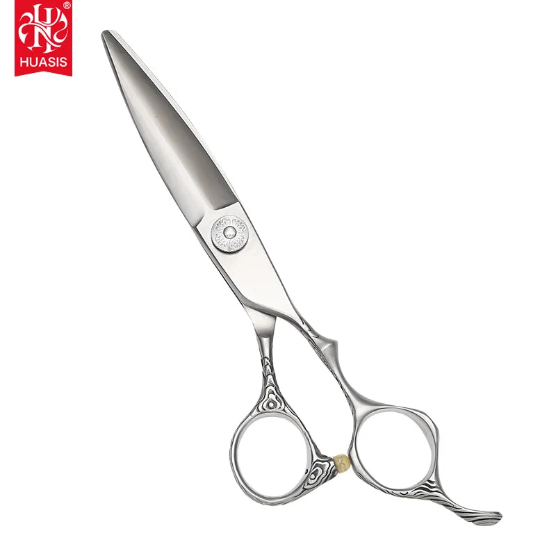 SG-618 Matte Professional Barber Scissors 6" Handmade Japan 440C Blade Medium Handle Willow Shape for Hair Salon Supplies