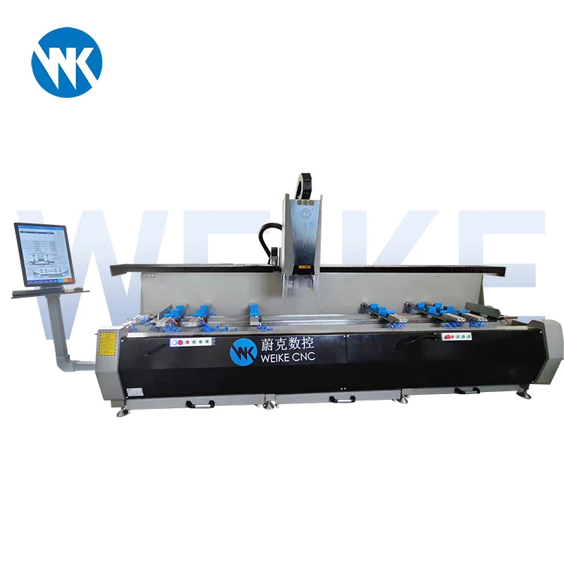 WEIKE CNC Router Tool PLC & Motor High-Accuracy Hinge Drill Machine for Aluminum/PVC/UPVC Window Door Production Line MegaBDM