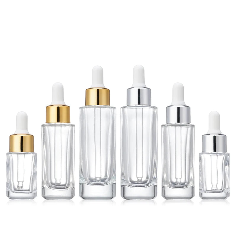 Top Sellers Luxury 15ml 30ml 50ml Hair Serum Bottle Skin Care Packaging Essence square Dropper Bottle