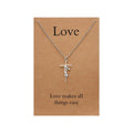 Stainless Steel Faith Cross Link Chain Necklace for Women Religious Love Peace Christian Jewelry Gift Wholesale