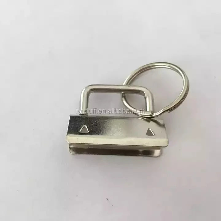 Metal 25mm Silver Color Key Fob Hardware With Key Ring