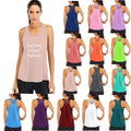Women's Basic Loose Tank Tops Custom Gym Use Soft Fabric Sleeveless Mesh Pleated Yoga Top Casual Style Wholesale