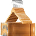Custom Logo Wood Suit Hangers for Clothes Premium Quality Wooden Coat Hangers Strong and Durable Suit Hangers Natural