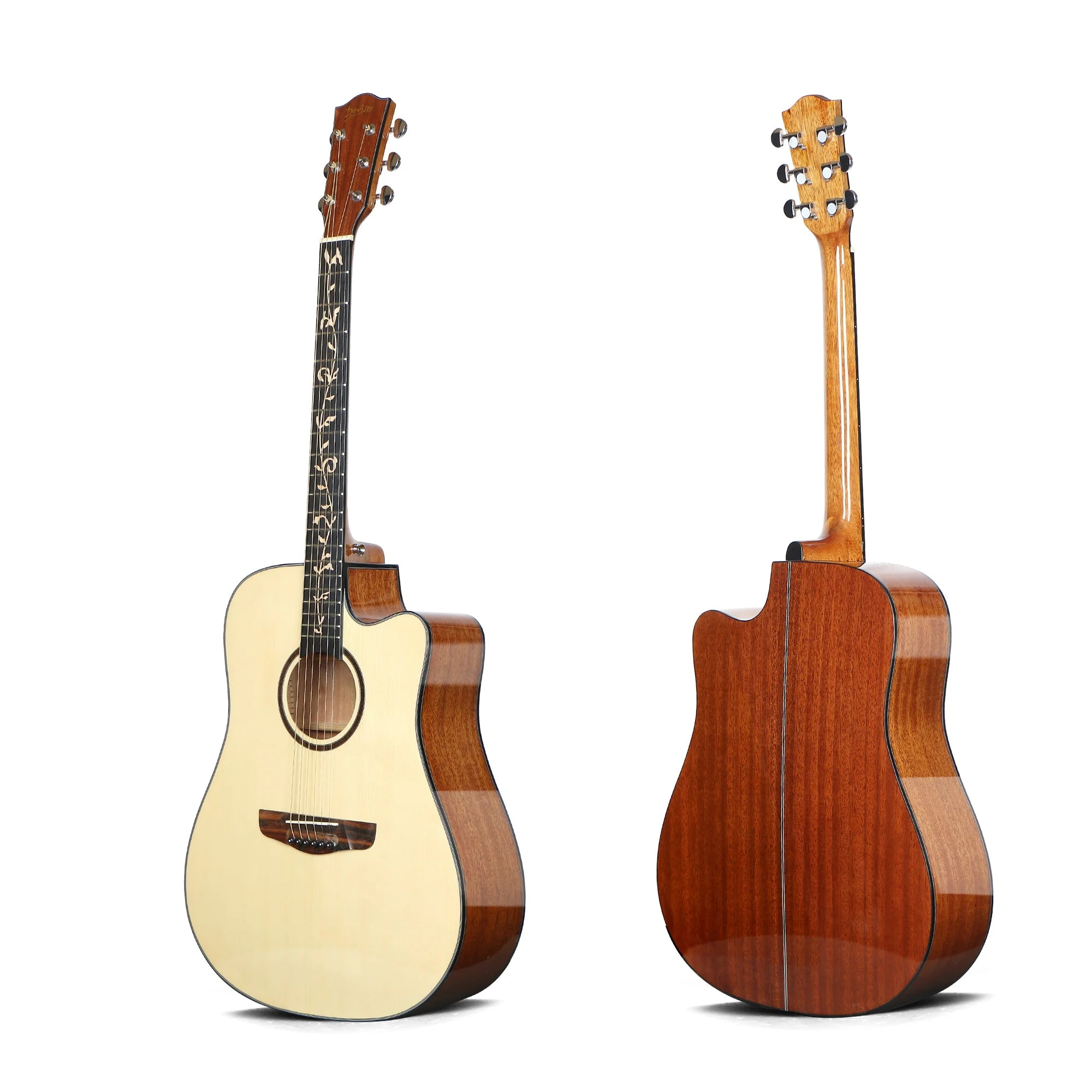 Bamboo Fingerboard Mahogany Guitar Spruce Top Acoustic Electric Guitar