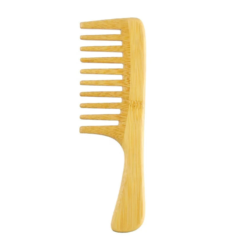100% Natural Bamboo Hair Combs Bristle Extra Wide Tooth Wooden Comb Handle Handmade Detangler Paddle Vent Cushion
