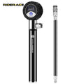 RIDERACE Cycling Pump Mini High Pressure Inflator LCD Digital Tire Pressure Dial Pump American French Adapter Bicycle Ball Pump