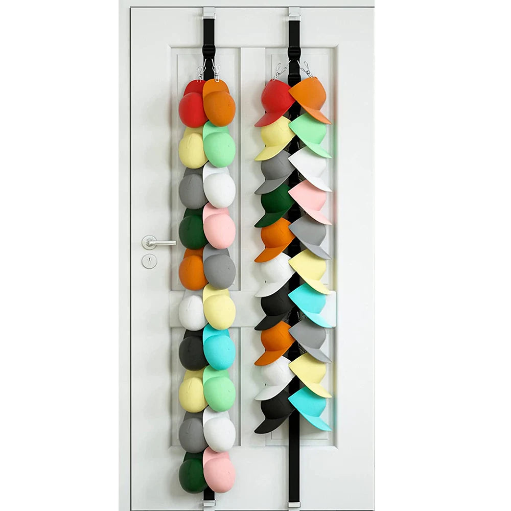 Premium Nylon Hat Organizer Over the Door Baseball Cap Rack Holder Hat Organizer Display Stand Storage Holders Racks