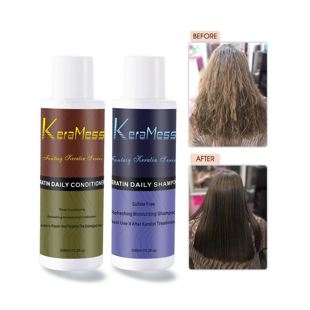 Classical KeraMess Keratin Anti-Frizz Conditioner 300ml Moisturizing Nourishing Refreshing Fluffy for Curly Hair