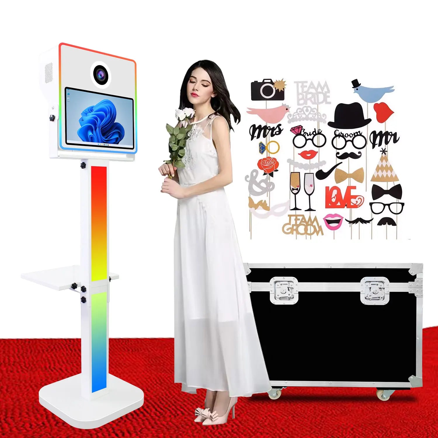 DSLR Photo Booth Shell Compatible With Printer and Camera Instant Photo Booth Machine Selfie Photobooth for Party and Bar