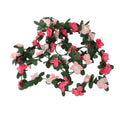 Artificial Flower Garland Artificial Rose Vine Hanging Rose Ivy Plastic Silk 2.5M Natural Touch Home Hotel Office Wedding Party
