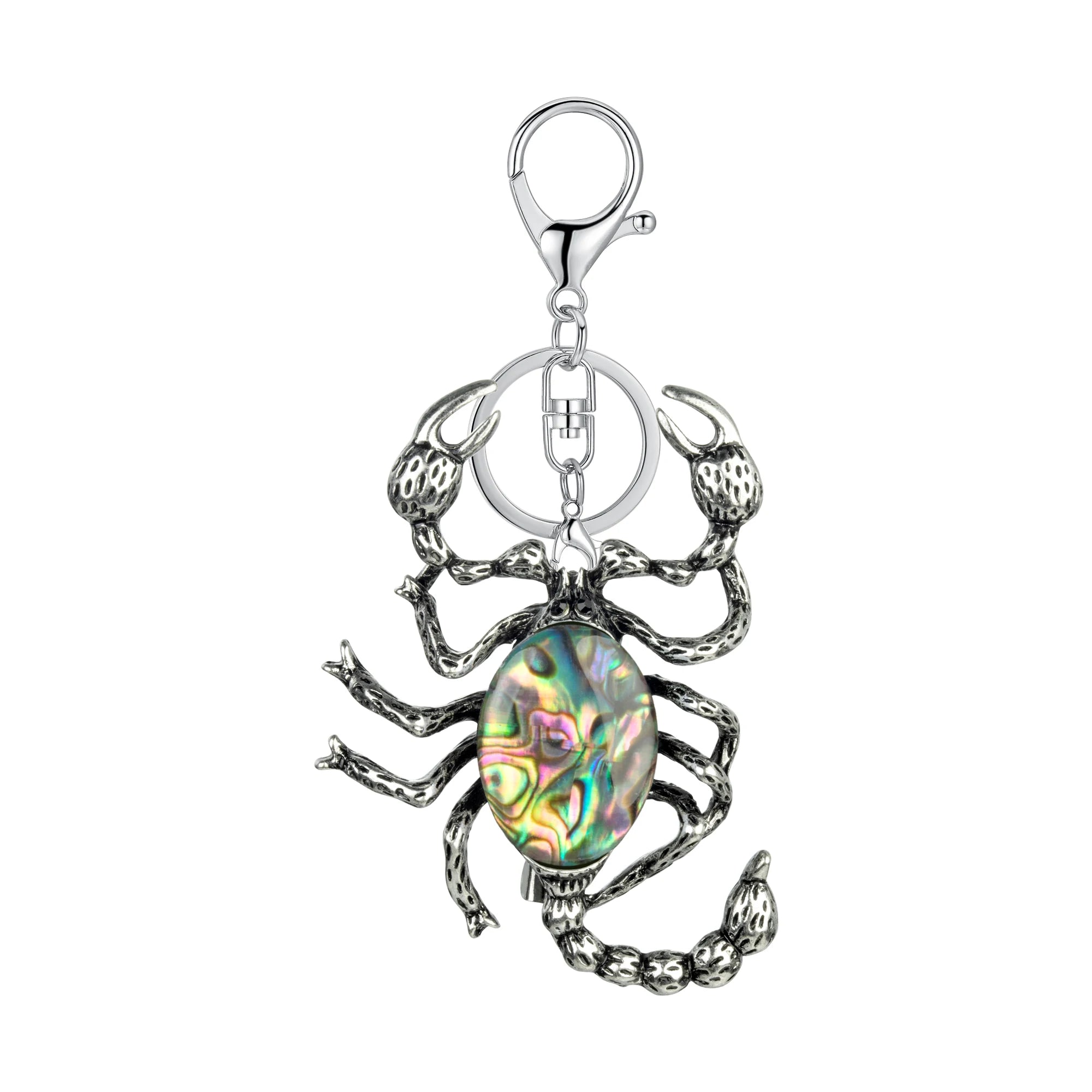 Women Scorpion Pendant Keychain Silver Animal Gemstone Jewelry Key Chain Rings Crystal Accessories