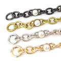 3-4mm Thick Lightweight Aluminum Purse Chain - Golden Pearl Link Shoulder Strap for Handbags Custom Length Wholesale